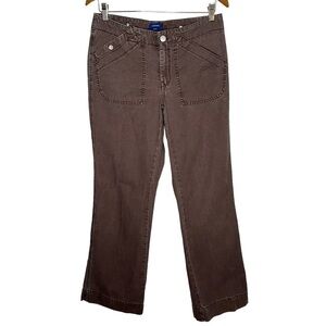 DOCKERS favorite fit Y2K Brown 100% cotton twill surplus boot cut pants sz 6